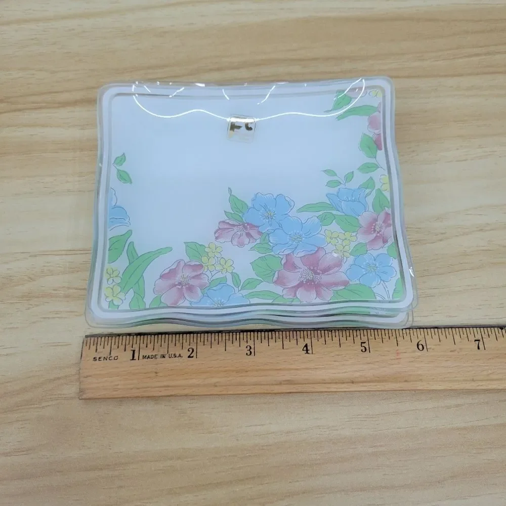 Set of 5 Vintage FC Japan Glass Plates, Tip Trays
